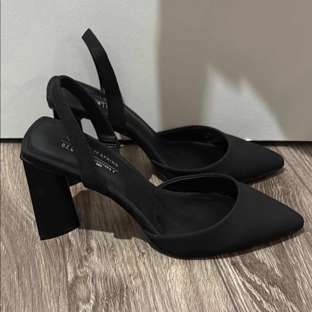 Call It Spring Black Chunky Block Heels